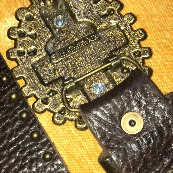 LEATHEROCK Soft Leather Rhinestone Belt - Picture 5 of 7